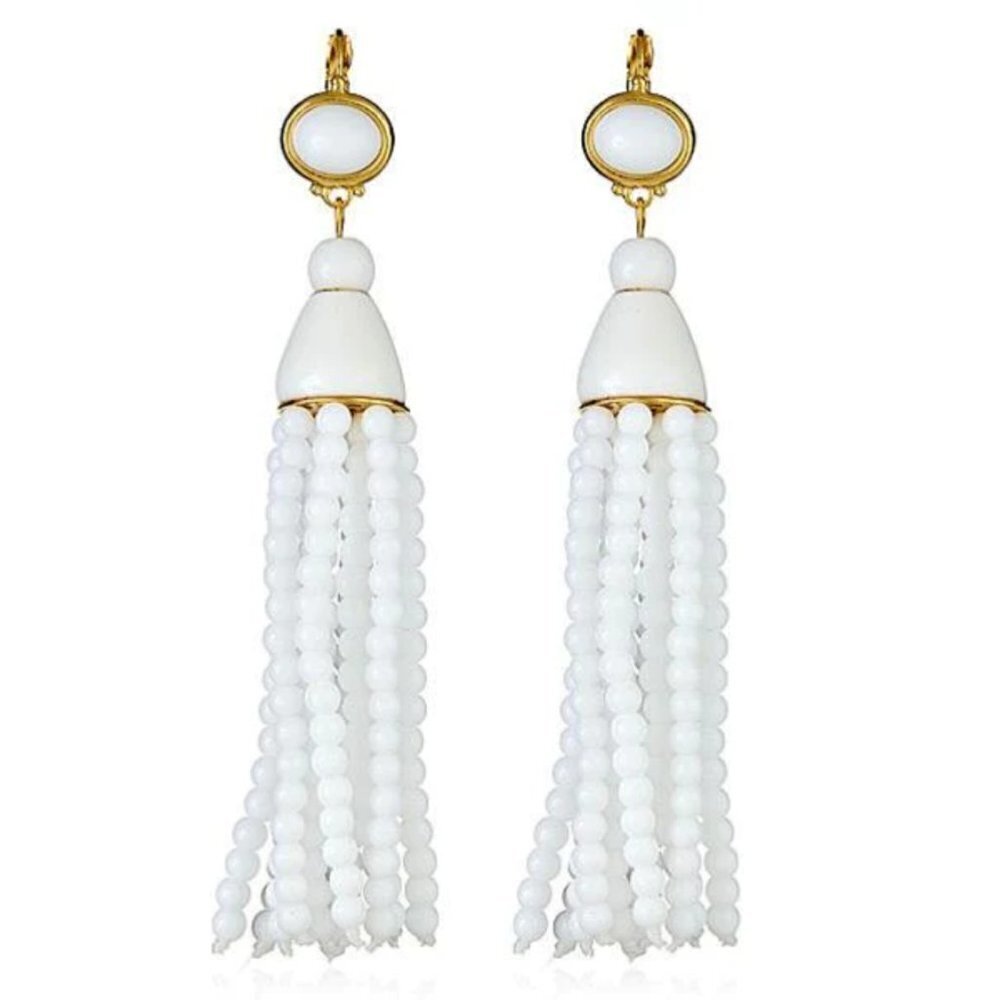 💕KENNETH JAY LANE💕 White Tassel Earrings ~ White NWT